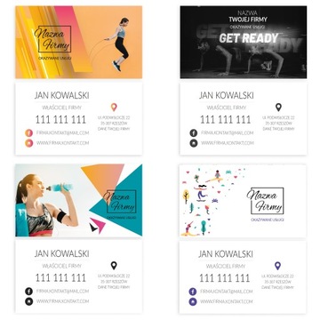 WIZYTÓWKI DWUSTRONNE PROJEKT ONLINE 500SZT SZTYWNE
