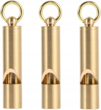Мини-свисток латунный с брелоком 4 шт.