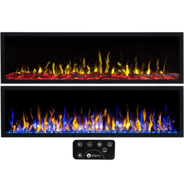 KOMINEK ELEKTRYCZNY LED BEZ FUNKCJI GRZANIA AFLAMO PRIDE S153 CIENKA RAMKA