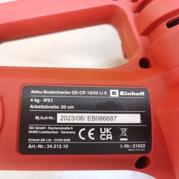 Аккумуляторный культиватор EINHELL GE-CR 18/20 Li/D 27
