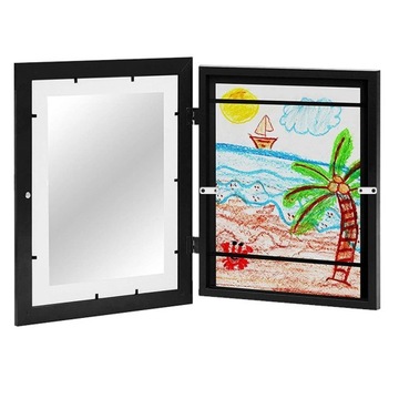 Детская художественная рамка для детских рисунков «Школьные задания», черная