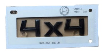 Черная эмблема с надписью SKODA 4x4 OEM QUALITY*