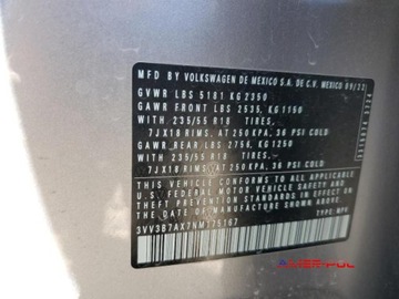 Volkswagen Tiguan II 2022 Volkswagen Tiguan 2022 r., 2,0L od ubezpieczalni 2.0 Benzyna 184KM, zdjęcie 11