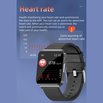 Умные часы для фитнеса с сенсорным экраном, черные