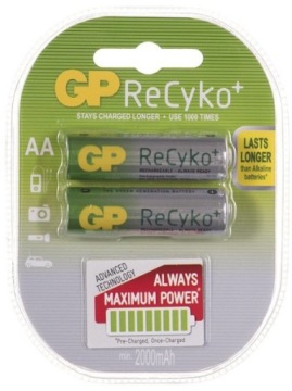2x NiMH аккумулятор GP AA R6, 2000 мАч, 1,2 В, R