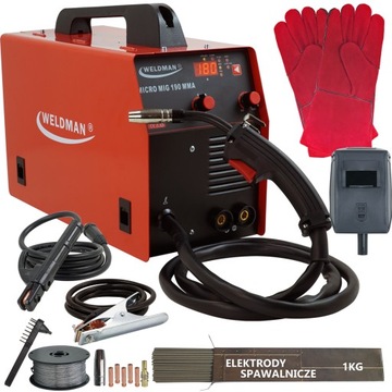 Spawarka MIGOMAT 3w1 MIG 180 A MAG FLUX MMA Zestaw