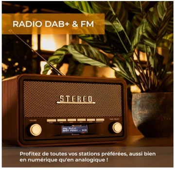 Denver DAB-18 Bluetooth AUX DAB/FM, сетевое FM-радио с питанием от аккумулятора, коричневый