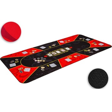 КРАСНЫЙ ПОКЕРНЫЙ КОВРИК 160х80 СМ, ПОКРЫТИЕ СТОЛА