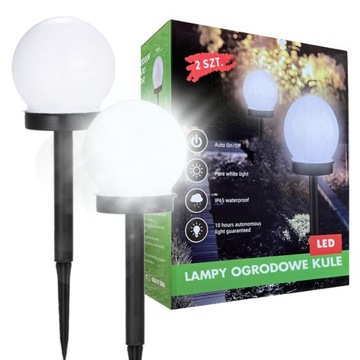 LAMPKI SOLARNE OGRODOWE KULE LAMPKA OGRODOWA KULA SOLARNA LED WBIJANE 2 SZT