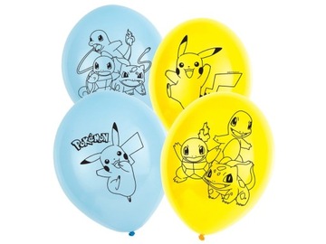 Balony urodzinowe Pokemon Picachu 6 szt