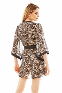 Anais Bridget Robe elegantný dámsky župan zebra 2XL/3XL