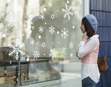 РОЖДЕСТВЕНСКИЕ НАКЛЕЙКИ, СНЕЖИНКИ, УКРАШЕНИЯ ОКОН