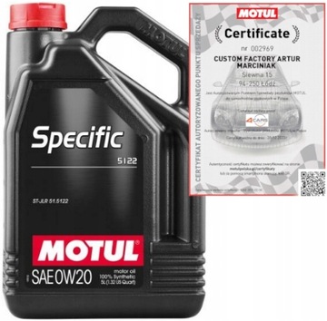 MOTUL SPECIFIC 5122 0W20 C5 JAGUAR STJLR.515122 5L