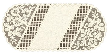 BIEŻNIK ŻAKARDOWY OWAL KREM 21977 50x110CM