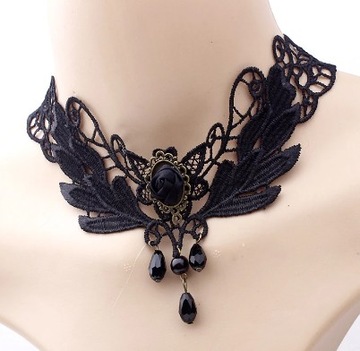 CHOKER KORONKA KWIAT ELEGANCKI