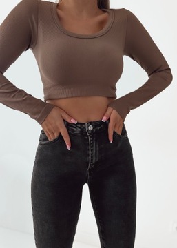 Jeansy spodnie damskie modelujące GRAFITOWE LAULIA XS/34