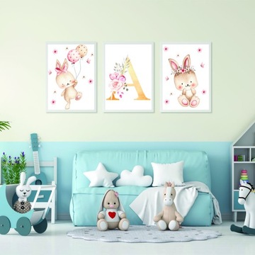 INITIALS Набор из 3-х детских постеров Кролик А3