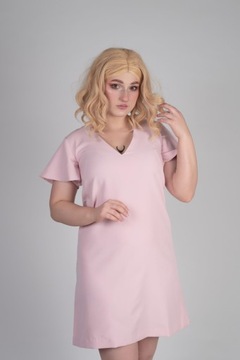 Платье А-силуэта, пудрово-розовое, POLISH PRODUCT, babydoll для пасхального причастия