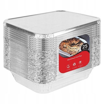 25 Szt Tacka aluminiowa na grilla grill z pokrywą