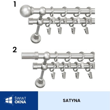KARNISZ METALOWY FI 19 PODWÓJNY 200 CM METAL