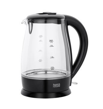 Czajnik Bezprzewodowy Czarny Szklany Teesa 1,7L