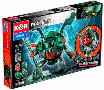 ZESTAW KLOCKI MAGNETYCZNE PROTEON KOR-632 103 ELEMENTÓW ROBOT TRANSFORMER