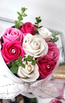 Flowerbox Kwiaty mydlane Dzień matki Dzień Kobiet Walentynki