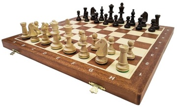 PROFESJONALNE SZACHY TURNIEJOWE 48x48 INTARSJOWANE