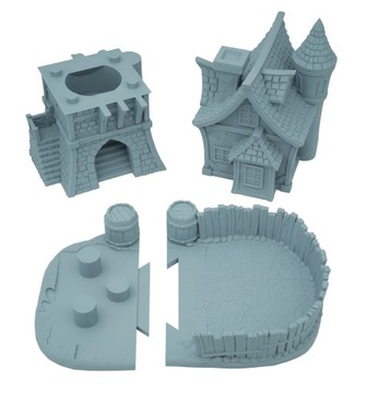 Средневековая большая башня для игральных костей - Башня для игральных костей Светло-серый