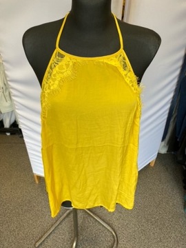 EVEN&ODD CURVY TOP ŻÓŁTY KORONKOWY 50