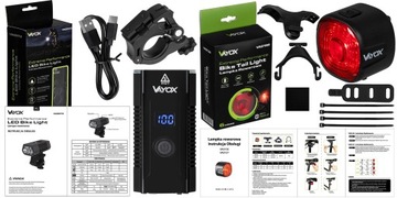 ПЕРЕДНИЙ ВЕЛОСИПЕДНЫЙ ФОН 5xLED + ЗАДНЕЕ ОСВЕЩЕНИЕ USBC VAYOX