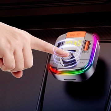 АУДИОПЕРЕДАТЧИК BLUETOOTH FM MP3 BT БЫСТРОЕ ЗАРЯДНОЕ УСТРОЙСТВО 3X USB QC 3.0 RGB