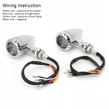 2 szt. Motocykl LED Turn Signal Lamp Retro Żółte