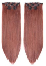 CLIP IN 6 taśm doczepiane włosy rude 60cm jak NATURALNE różne KOLORY