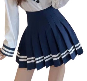 Спортивная юбка со складками в полоску