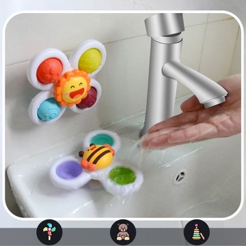 СПИННЕР С ПРИСОСКОЙ СЕНСОРНАЯ ВАННА ПОДАРОЧНАЯ ПОГРЕМКА 3 ШТ.