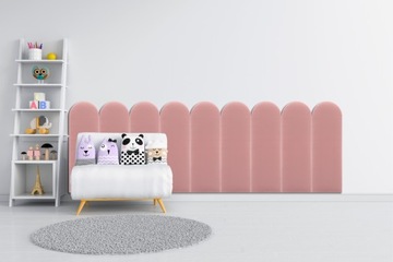 Толстые стеновые панели с мягкой обивкой VELOR FENCE 30x100 DIRTY PINK 17 цветов