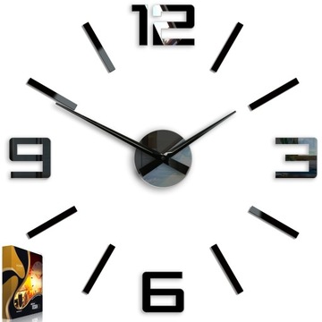 Zegar ścienny SILVER XL Czarny 60cm - KOLORY