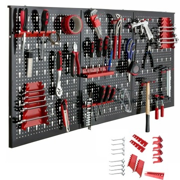 UISEBRT Uchwyt narzędziowy Panel perforowany Zestaw haków Metal