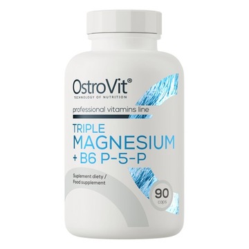OstroVit MAGNEZ + B6 trzy aktywne formy 90 kaps.