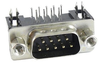 Wtyk D-SUB 9 (RS-232) pinowy kątowy