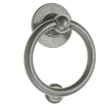 Kołatka Okrągła Ciężka Srebrna Bull Ring 165x110mm