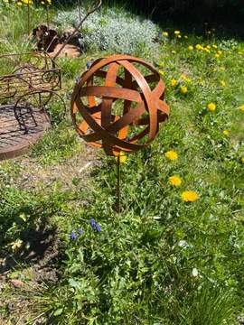 Деревенский польский декоративный шар 20 см, стержень, садовый горшок, украшение для террасы, 2 шт.