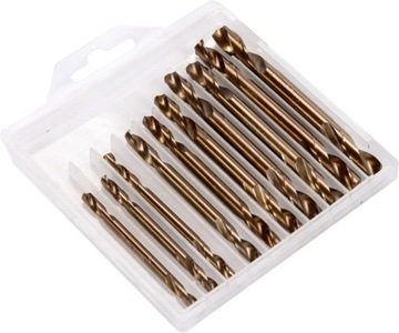 WIERTŁA DO METALU DWUSTRONNE ZESTAW 10 ROZMIARÓW