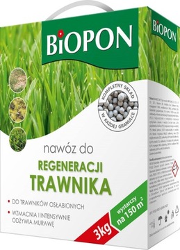 Nawóz do trawy REGENERACJA TRAWNIKA BiOPON granulowany wieloskładnikowy 3kg
