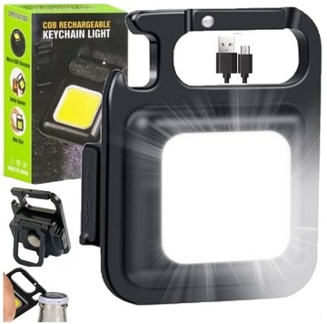 MINI LATARKA LAMPKA LED COB USB KIESZONKOWA BRELOK OTWIERACZ MAGNES NÓŻKA