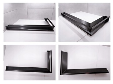 КАМИННАЯ РЕШЕТКА правая LUFT 80х40х9 SF черная 3шт металл 800х400х90