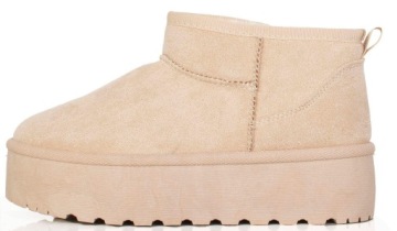 7781 БЕЖЕВЫЕ УТЕПЛЕННЫЕ СНЕЖНЫЕ БОТИНКИ НА ПЛАТФОРМЕ 37