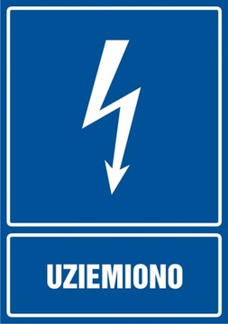 Uziemiono znak elektryczny PCV 14,8x21
