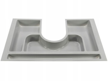 WKŁAD NA SZTUĆCE Z WYCIĘCIEM POD ZLEW 60 x 35 CM SZARY 521 MM x 324 MM